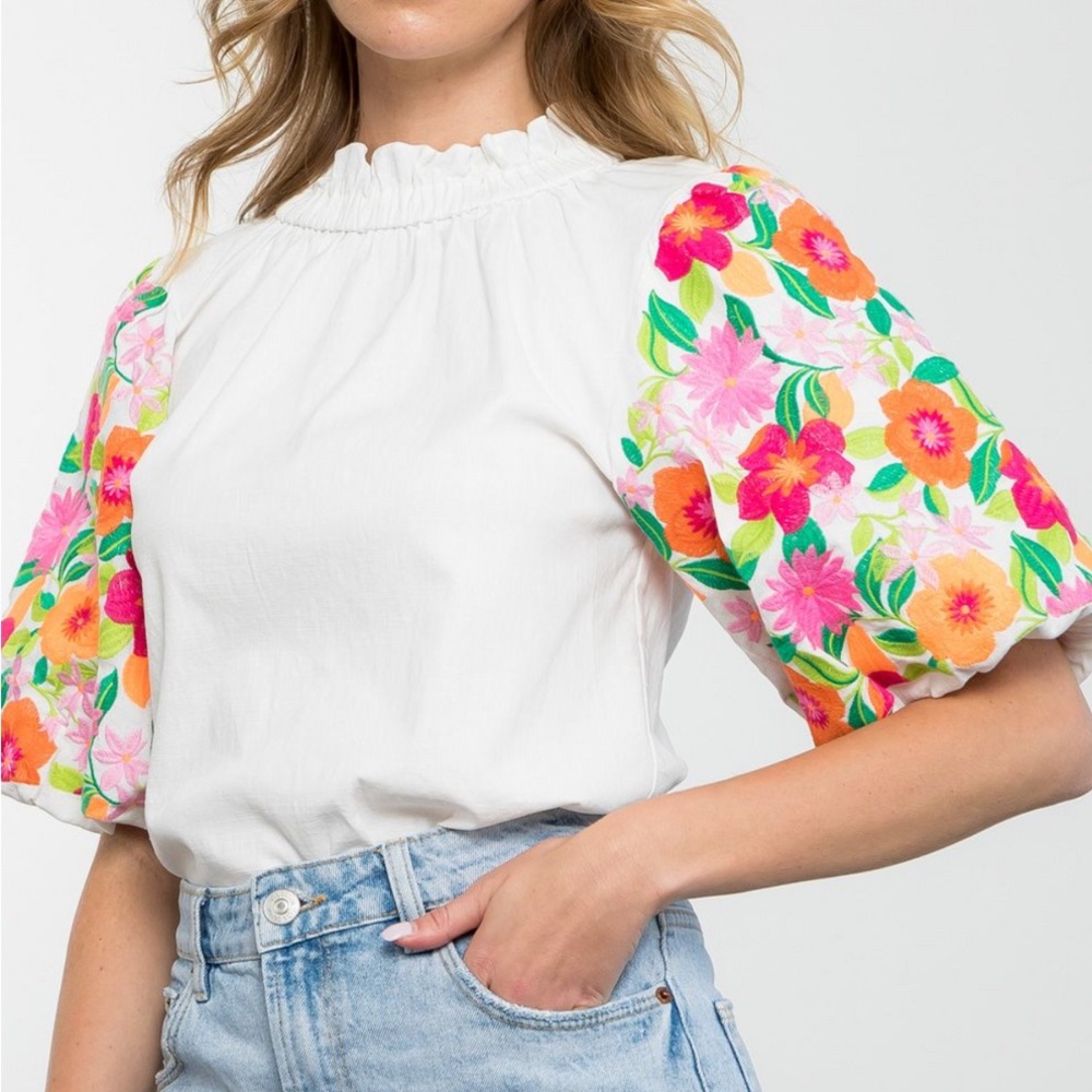 THML Spring Garden embroidered blouse